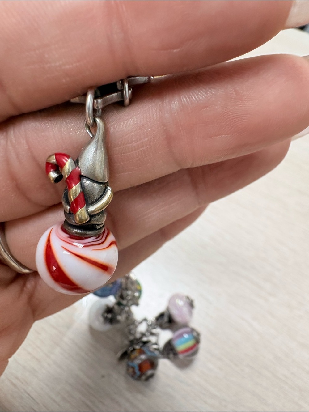 James Avery Red and White Candy Cane Gnome Charm Retired